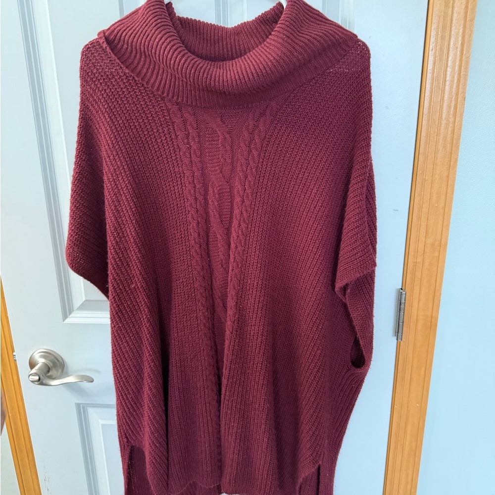 Faded Glory Maroon Cowl Neck Sweater